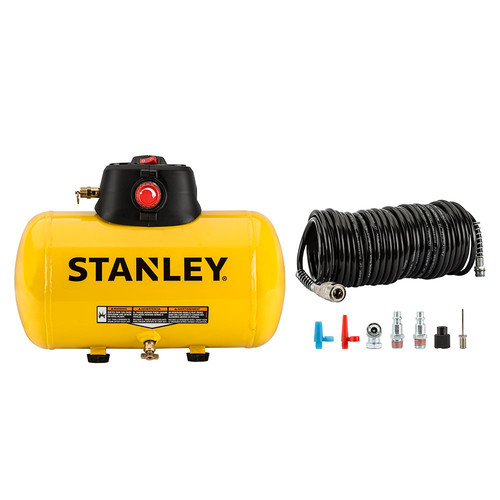 Portable Air Compressors | Stanley STFP00020-WK 0 HP 2 Gallon Oil-Free Hot Dog Air Compressor with 9-Piece Accessory Kit image number 0
