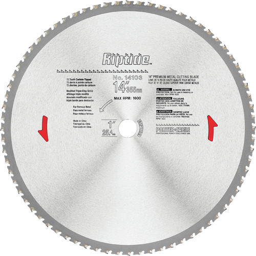 Circular Saw Blades | Porter-Cable 14103 14 in. 72 Tooth Riptide Dry Metal Cutting Circular Saw Blade image number 0