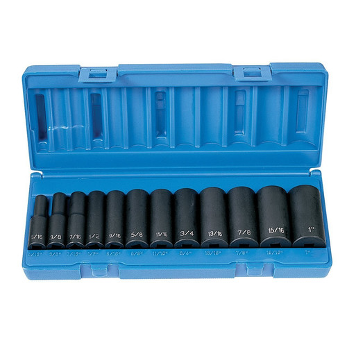 Sockets | Grey Pneumatic 1213D 12-Piece 3/8 in. Drive 6-Point SAE Deep Impact Socket Set image number 0