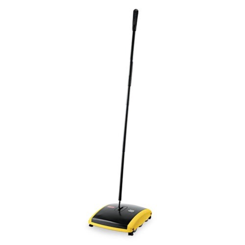 Cleaning & Janitorial Supplies | Rubbermaid Commercial FG421388BLA 44 in. Steel/Plastic Handle Dual Action Sweeper - Black/Yellow image number 0