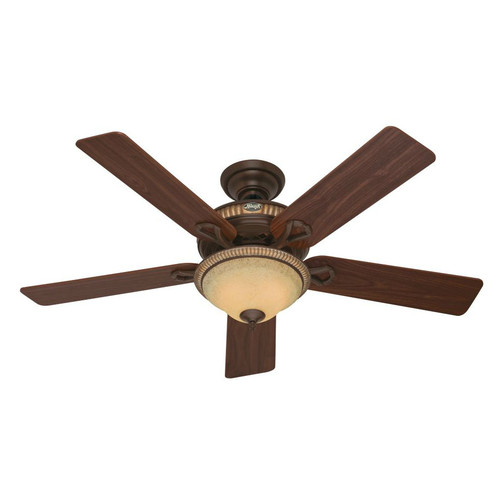 Ceiling Fans | Hunter 53134 52 in. Aventine Cocoa with Spanish Gold Accents Ceiling Fan with Light image number 0