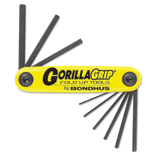 Wrenches | Bondhus 12585 GorillaGrip Fold-Up Tool Set, SAE, 3/16-in-3/8-in image number 0