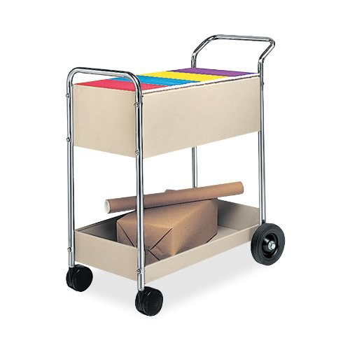 Utility Carts | Fellowes Mfg Co. 40922 20 in. x 40-1/2 in. x 39 in. 150 Folder Steel Mail Cart (Grey) image number 0