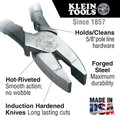Bolt Cutters | Klein Tools D2000-9NETH 9 in. Lineman's Bolt-Thread Holding Pliers with Rounded Nose and Knurled Jaw image number 4