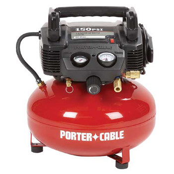  | Factory Reconditioned Porter-Cable 0.8 HP 6 Gallon Oil-Free Pancake Air Compressor
