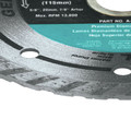 Blades | Makita A-94552 4-1/2 in. Turbo Rim General Purpose Diamond Saw Blade image number 2
