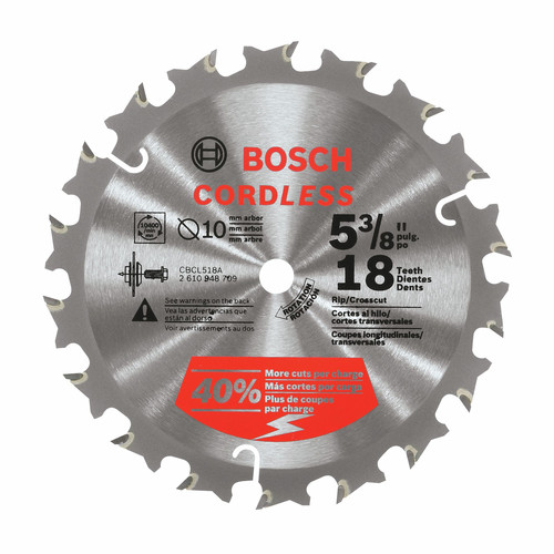 Circular Saw Blades | Bosch CBCL518A 5-3/8 in. 18 Tooth Circular Saw Blade image number 0