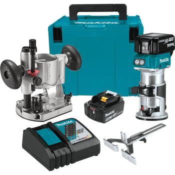 FREE GIFT WITH PURCHASE | Makita XTR01T7 18V LXT 5.0 Ah Cordless Lithium-Ion Brushless Compact Router Kit