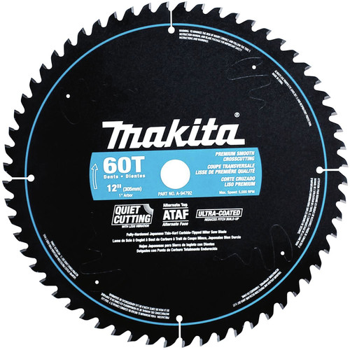 Miter Saw Blades | Makita A-94792 12 in. 60 Tooth Premium Smooth Crosscutting Miter Saw Blade image number 0