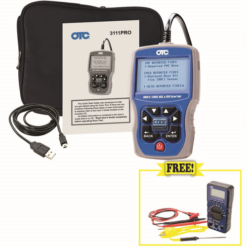Diagnostics Testers | OTC Tools & Equipment 3111PROF Trilingual OBD II/CAN/ABS/Airbag Scan Tool with FREE 55 Series Digital Multimeter image number 0