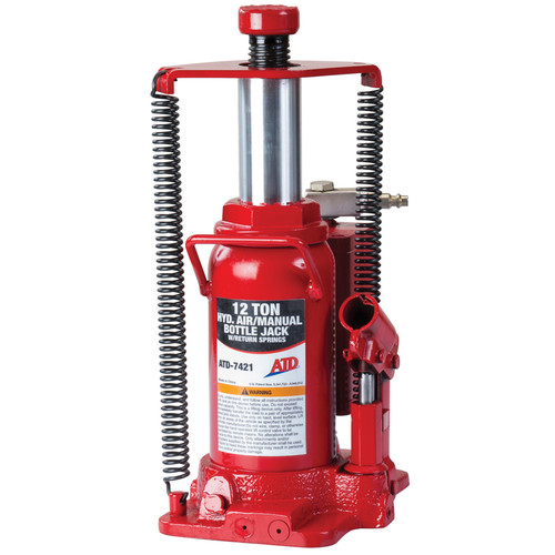 Bottle Jacks | ATD 7421W 12 Ton Heavy-Duty Hydraulic Air-Actuated Bottle Jack image number 0