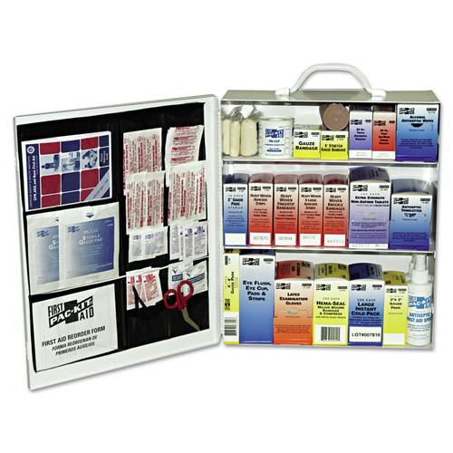 First Aid | Pac-Kit 6155 494-Piece 100 Person 3 Shelf First Aid  Steel Cabinet image number 0