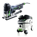 Jig Saws | Festool PS 420 EBQ Carvex Barrel Grip Jigsaw with CT 26 E 6.9 Gallon HEPA Mobile Dust Extractor image number 0
