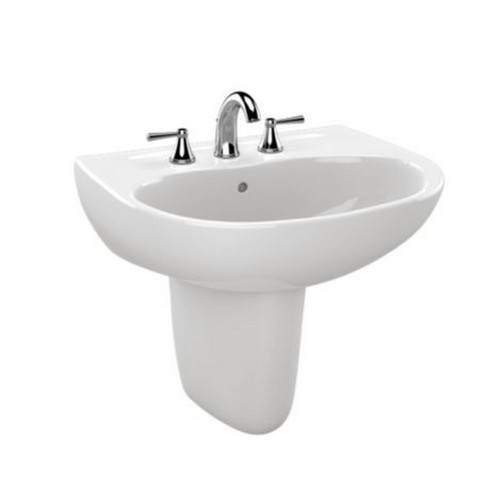 Bathroom Sink Faucets | TOTO LHT241G#01 Supreme Wall Mount Vitreous China 19.63 in. x 22.88 in. Round Bathroom Sink (Cotton White) image number 0