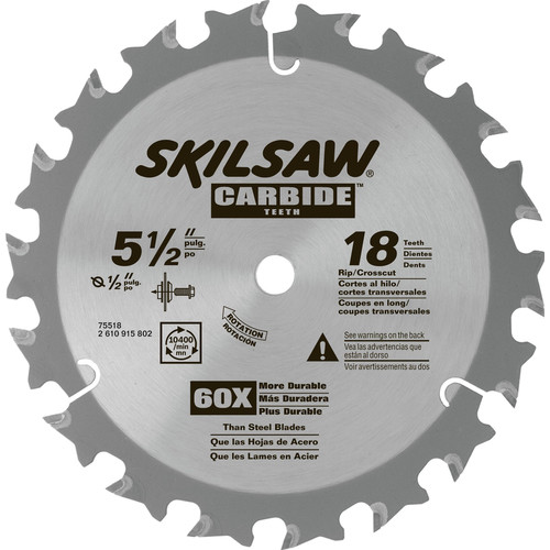 Blades | Skil 75518 5-1/2 in. 18-Tooth Carbide Blade for HD5510 image number 0