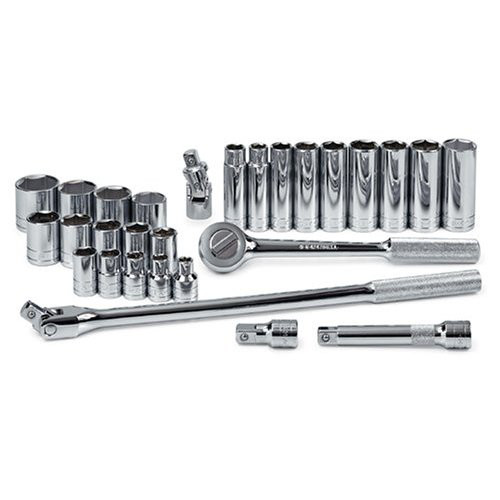 Socket Sets | SK Hand Tool 4128-6 28-Piece 1/2 in. Drive 6-Point Std/Deep Well SAE Socket Set image number 0