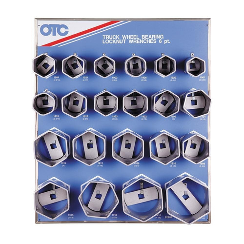 Socket Sets | OTC Tools & Equipment 9850 6-Point Wheel Bearing Locknut Sockets with Tool Board image number 0