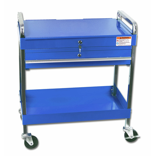 Tool Carts | Sunex 8013ABL Service Cart with Locking Top and Drawer (Blue) image number 0