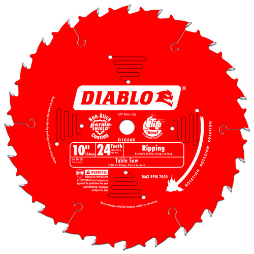 Blades | Diablo D1024X 10 in. 24 Tooth Ripping Saw Blade image number 0
