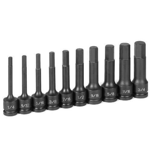 Socket Sets | Grey Pneumatic 1340H 10-Piece 1/2 in. Drive SAE 4 in. Extended Length Hex Impact Drive Socket Set image number 0