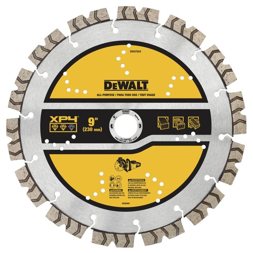 Circular Saw Blades | Dewalt DW47924 9 in. XP4 All-Purpose Segmented Diamond Blade image number 0