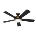 Ceiling Fans | Hunter 59053 Palermo 52 in. Contemporary Brushed Bronze Black Ceiling Fan with Light image number 0