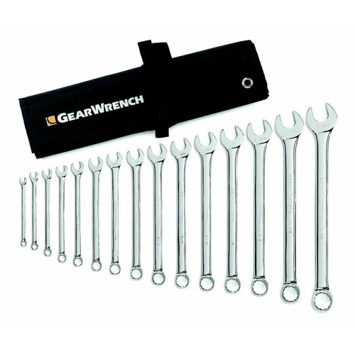 Combination Wrenches | GearWrench 81918 15-Piece 12-Point SAE Long Pattern Combination Wrench Set image number 0