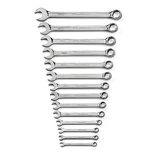 Combination Wrenches | GearWrench 81925 14 pc. Full Polish Combination Non-Ratcheting Wrench Set,6-19mm Metric image number 0