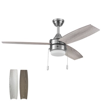  | Honeywell 51857-45 48 in. Pull Chain Ceiling Fan with Color Changing LED Light - Brushed Nickel