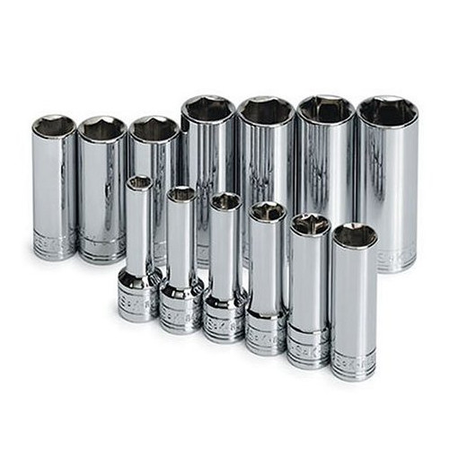 Socket Sets | SK Hand Tool 1863 13-Piece 3/8 in. Drive 6-Point Deep/Extra Deep Well Metric Socket Set image number 0
