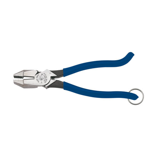 Pliers | Klein Tools D213-9STT Ironworker Pliers with Heavy Duty Knurled Jaws, Induction Hardened Knives, and a Split Tether Ring image number 0