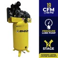 Stationary Air Compressors | EMAX EI05V080I1 5 HP 80 Gallon 2-Stage Single Phase Industrial Inline Pressure Lubricated Solid Cast Iron Pump 19 CFM at 100 PSI Air Compressor image number 1