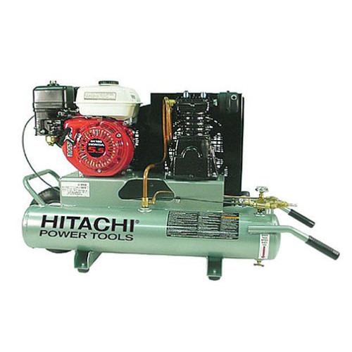 Portable Air Compressors | Hitachi EC25E 8 Gallon 5.5 HP Oil-Lubricated Horizontal Air Compressor with Control Panel image number 0