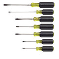 Screwdrivers | Klein Tools 85076 7-Piece Slotted and Phillips Screwdriver Set with Non-Slip Cushion-Grip Handles and Tip-Ident image number 5