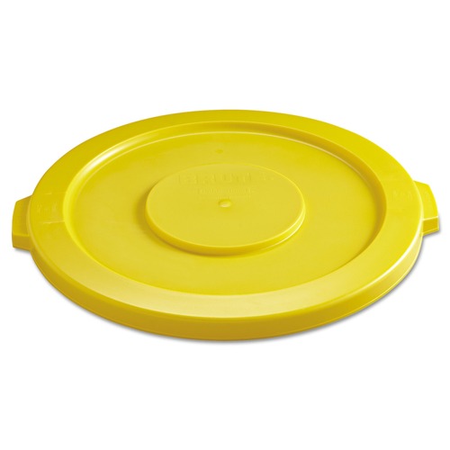 Trash & Waste Bins | Rubbermaid 2631YEL Round Flat Top Lid (Yellow) for 22-1/4 in. Brute Containers image number 0