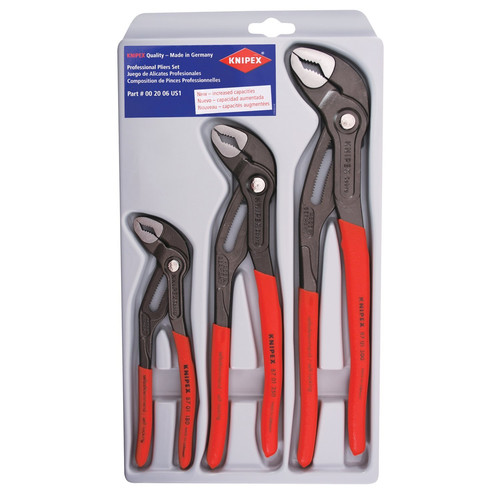 Pliers | Knipex 002006S1 3-Piece 7/10/12 in. Cobra High-Tech Water Pump Pliers Set image number 0