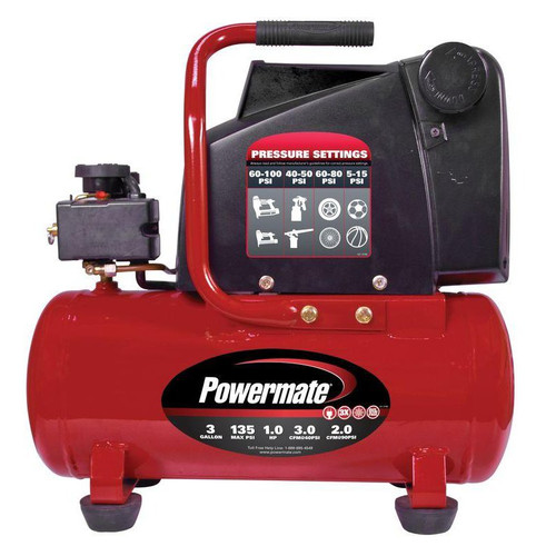 Portable Air Compressors | Powermate VPP1080318 3 Gallon Hot Dog Air Compressor image number 0