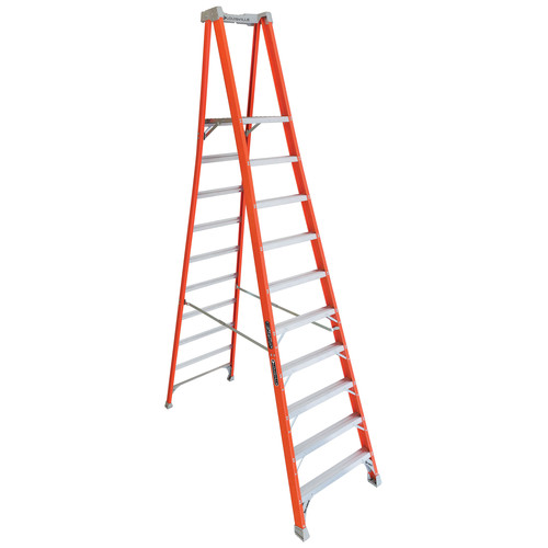 Step Ladders | Louisville FXP1710 10 ft. Type IA Duty Rating 300 lbs. Load Capacity Fiberglass Platform Step Ladder image number 0