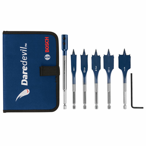Bits and Bit Sets | Bosch DSBS5007P 6-Piece DareDevil Stubby Spade Bit Set with Pouch image number 0