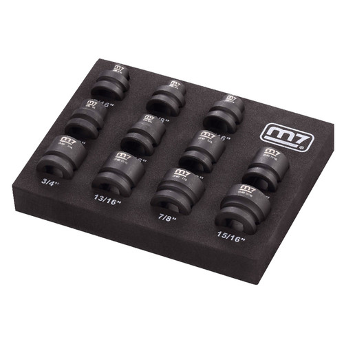 Sockets | m7 Mighty Seven MA42011S 11-Piece 1/2 in. Drive SAE Stubby Impact Socket Set image number 0