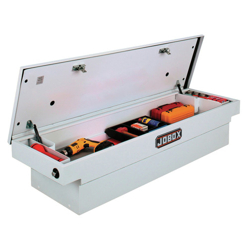 Crossover Truck Boxes | JOBOX PSC1458000 Steel Single Lid Compact Crossover Truck Box (White) image number 0