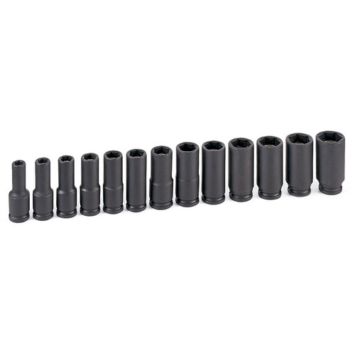 Sockets | Grey Pneumatic 1213MDG 13-Piece 3/8 in. Drive 6-Point Metric Deep Magnetic Impact Socket Set image number 0
