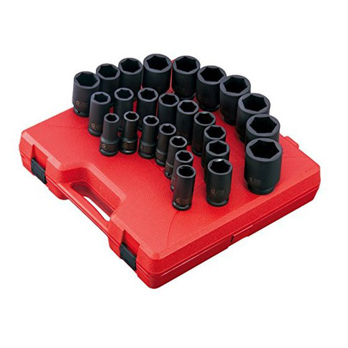 Sockets | Sunex 4693 26-Piece 3/4 in. Drive 6-Point Metric Deep Impact Socket Set image number 0