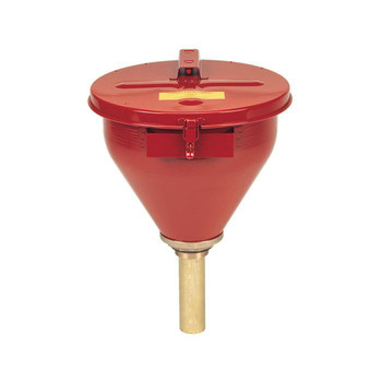  | Justrite 8207 Self-Closing Cover 6 in. Flame Arrester Safety Drum Funnel