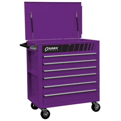 Tool Carts | Sunex 8057P Premium Purple Full Drawer Service Cart image number 0