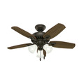 Ceiling Fans | Hunter 52107 42 in. Builder Small Room New Bronze Ceiling Fan with LED image number 2
