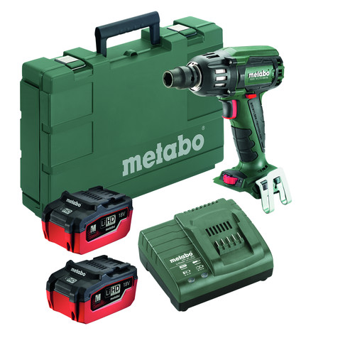 Impact Wrenches | Metabo SSW18 LTX 400 BL 18V 5.5 Ah Cordless LiHD 1/2 in. Square Brushless Impact Wrench Kit image number 0