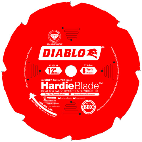 Blades | Diablo D1208DH 12 in. 8 Tooth Fiber Cement HardieBlade Saw Blade image number 0