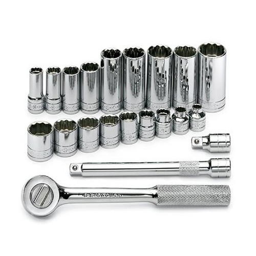 Socket Sets | SK Hand Tool 4551 21-Piece 3/8 in. Drive 12-Point Std/Deep Well SAE Socket Set image number 0