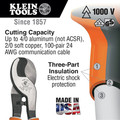 Cable and Wire Cutters | Klein Tools 63050-EINS Electricians High-Leverage Insulated Cable Cutter image number 1